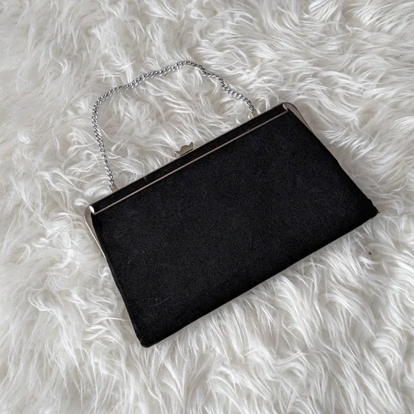 La Marguise Vintage Black & Silver Clutch - Picture 1 of 10